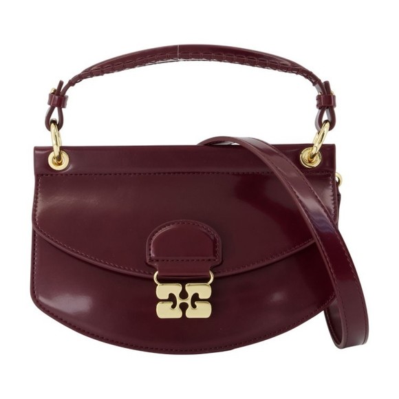 Ganni Handbags - Ganni Apo G Bag Mini Crossbody - Synthetic - Burgundy - NWT